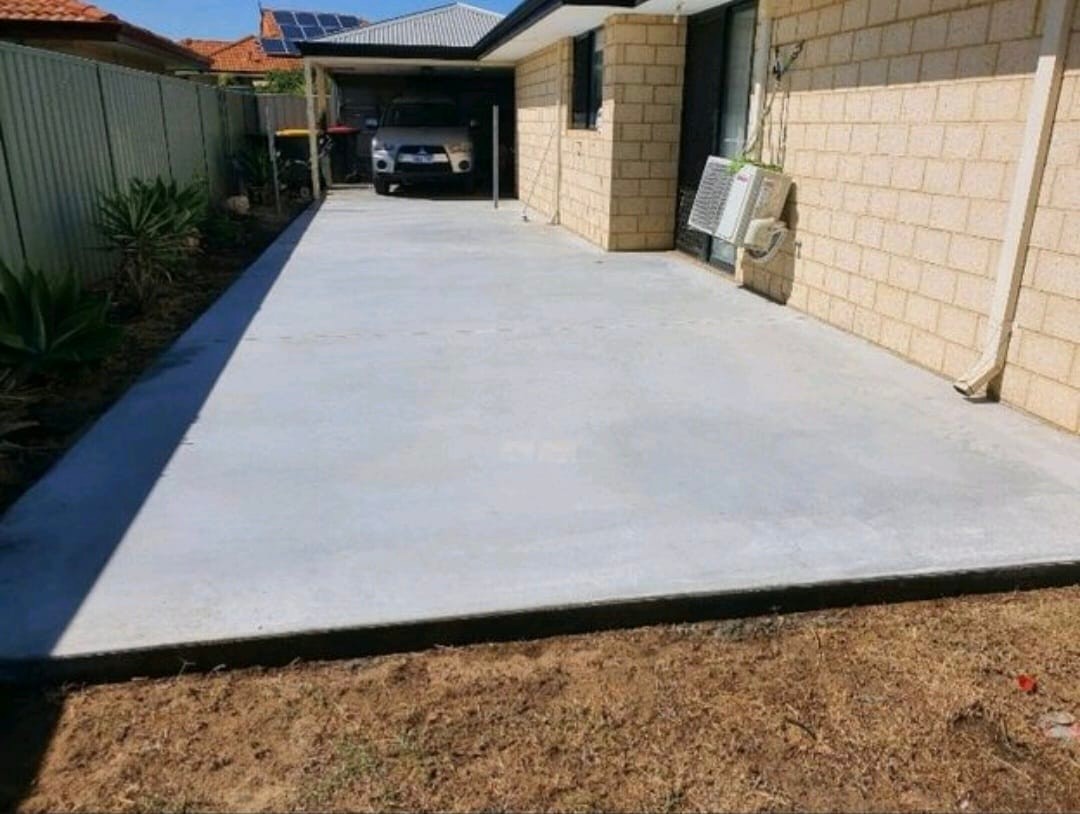 Concrete driveway at Perth home